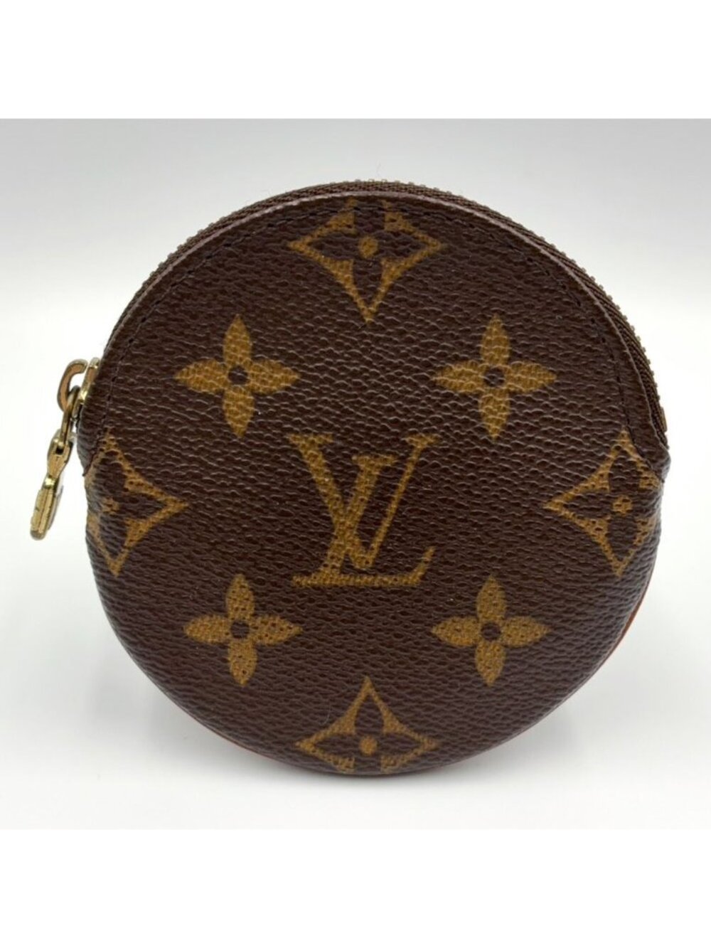 Louis Vuitton Porte Monnaie Rond Monogram Brown Coin Purse Gold